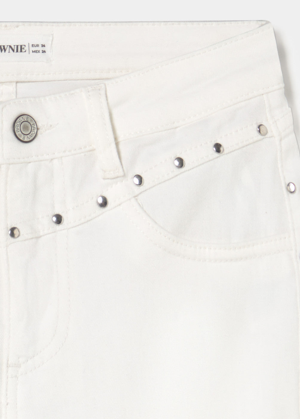 Jeans flare cropped tachas