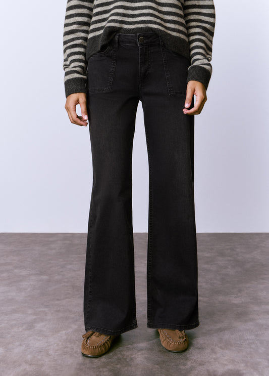Jeans culotte bolsillo frontal