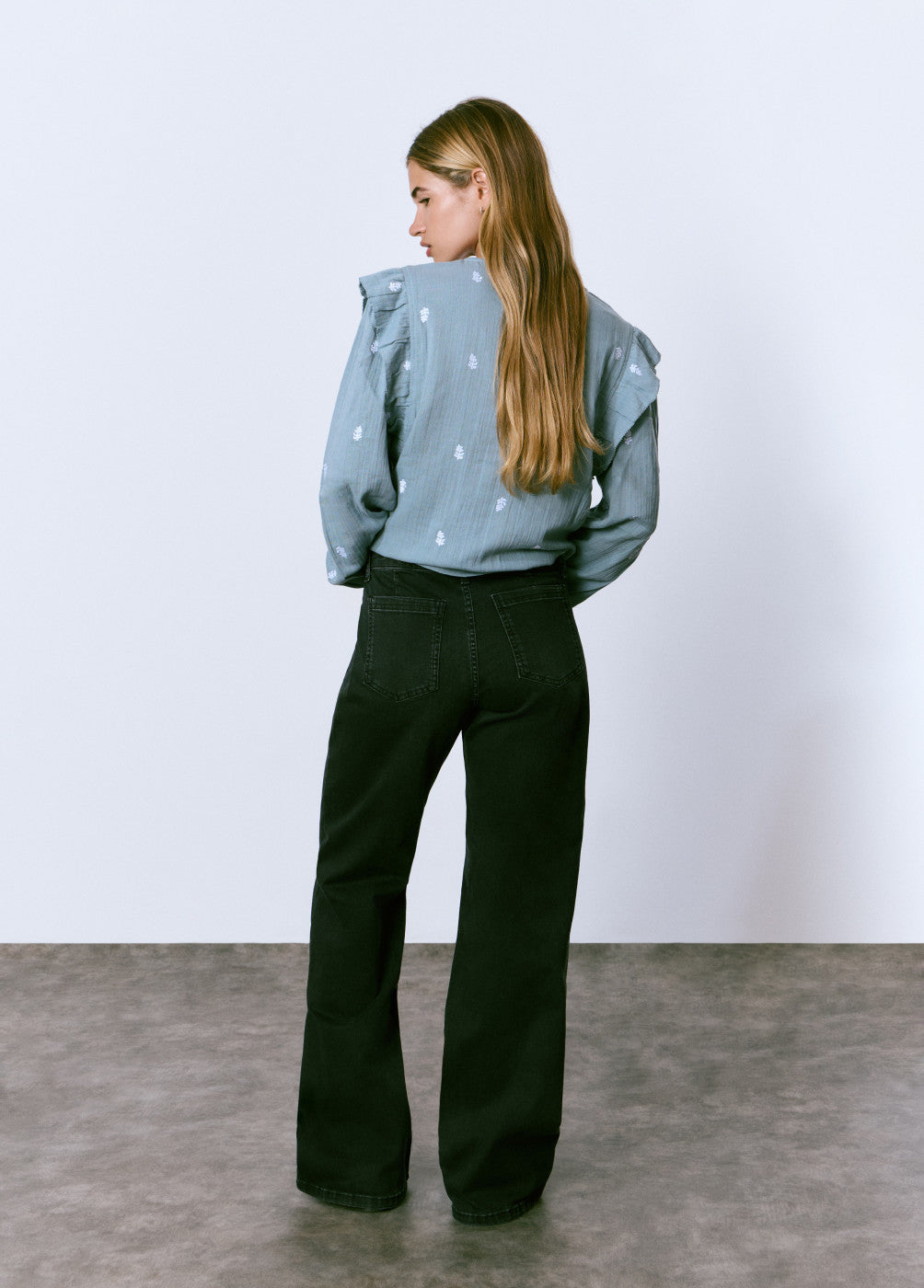 Jeans culotte bolsillo frontal