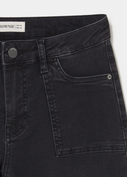Jeans culotte bolsillo frontal