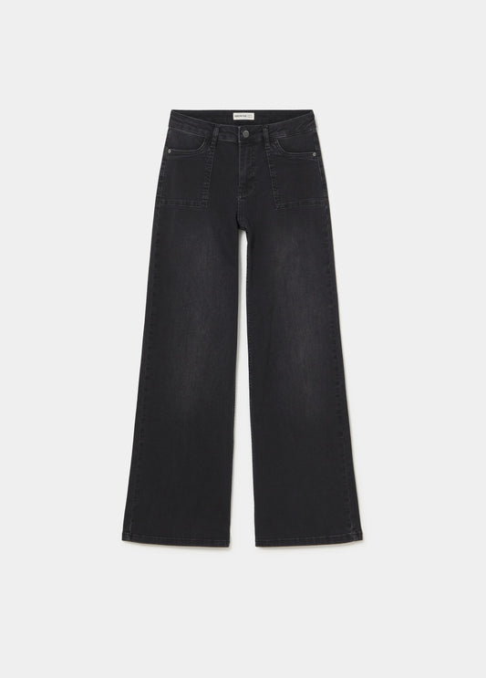 Jeans culotte bolsillo frontal