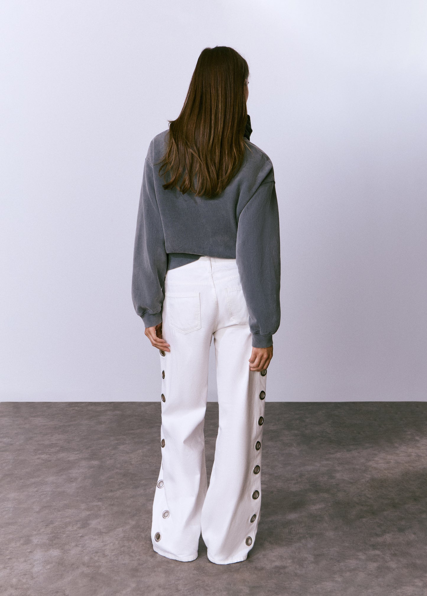 Pantalón recto eyelets