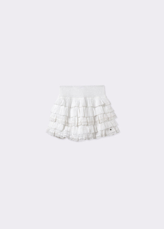 Falda multivolantes algodón