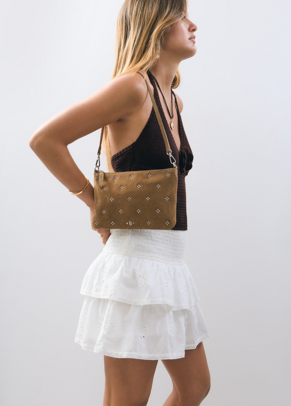Bolso piel bandolera tachitas