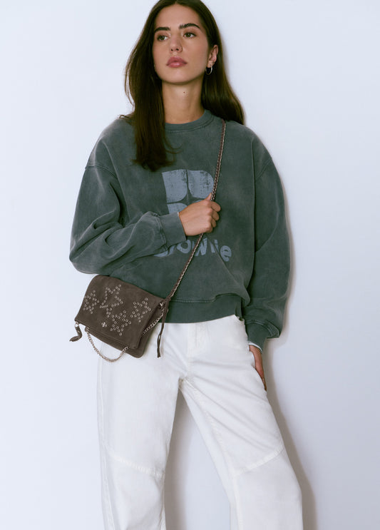 Bolso solapa eyelets estrellas