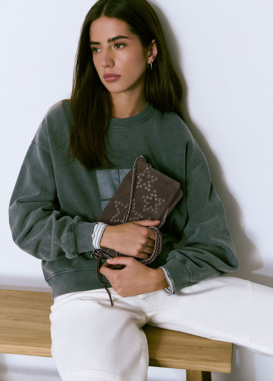 Bolso solapa eyelets estrellas