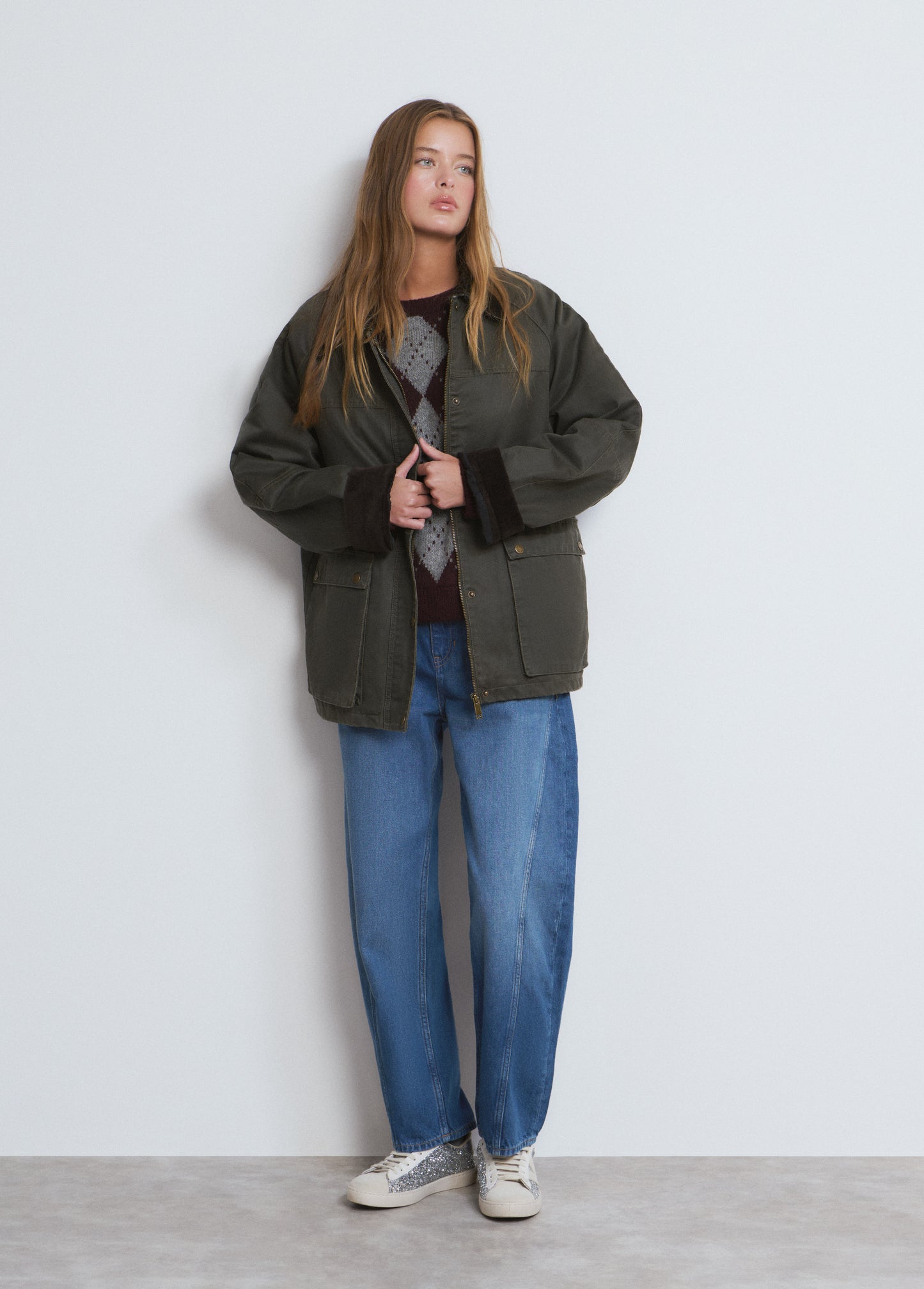 Chaqueta encerada con chaleco borrego