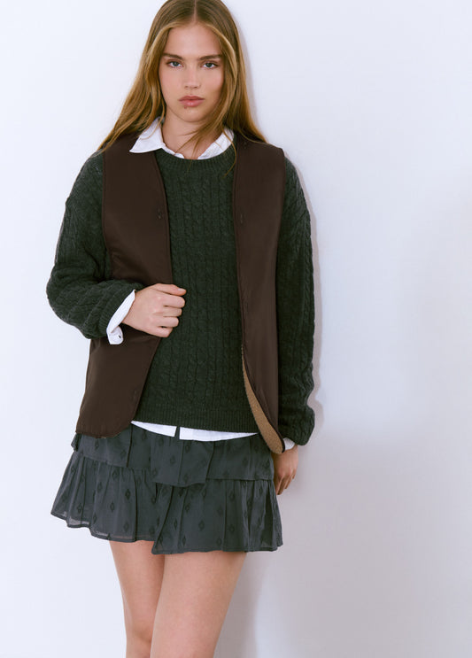 Chaqueta encerada con chaleco borrego