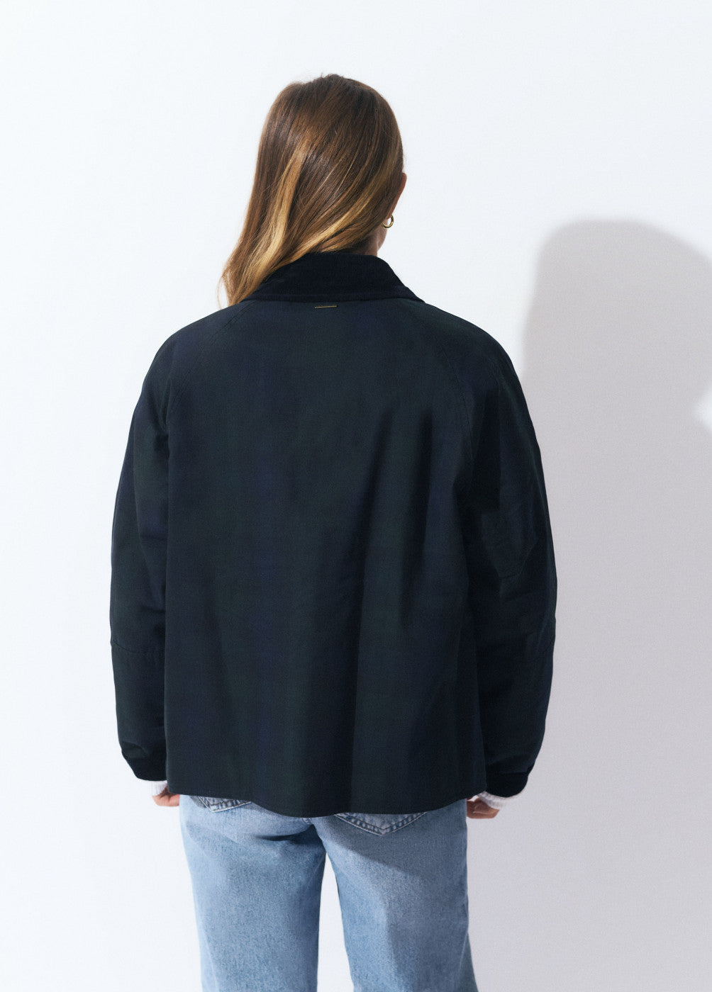 Chaqueta corta encerada cuadros