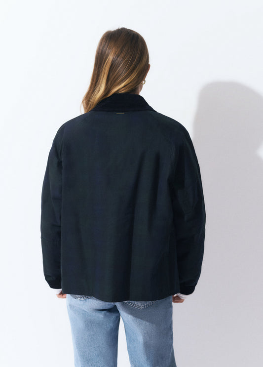 Chaqueta corta encerada cuadros