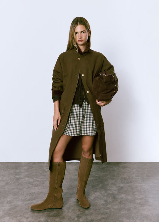 Parka larga de algodón