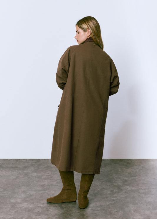 Parka larga de algodón