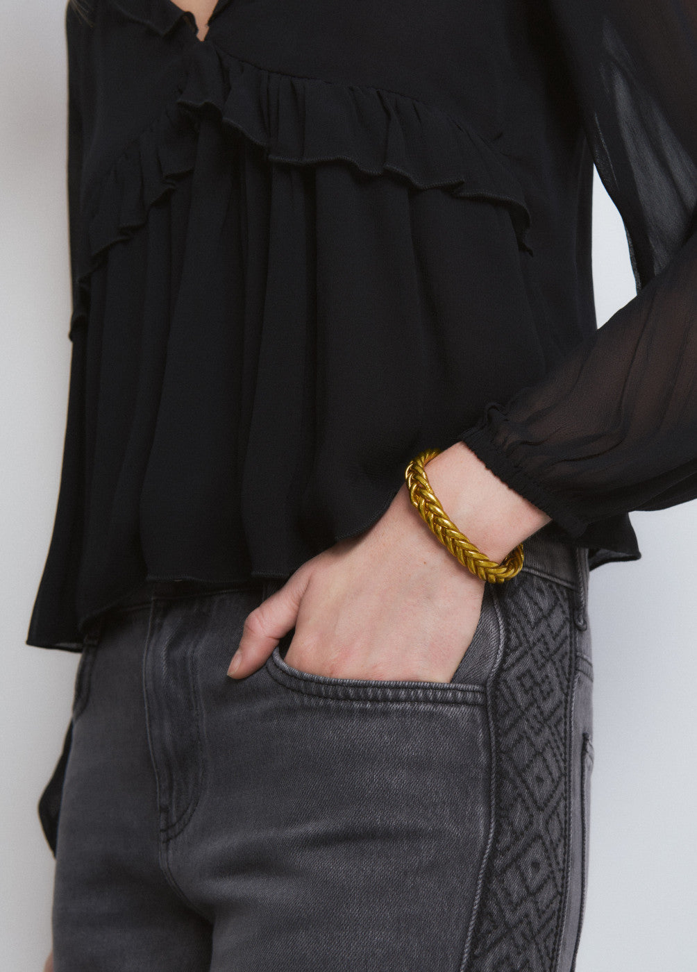 Pulsera pan de oro trenzada