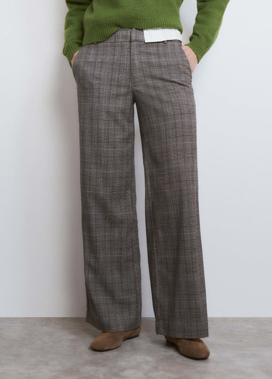 Pantalón recto cuadros