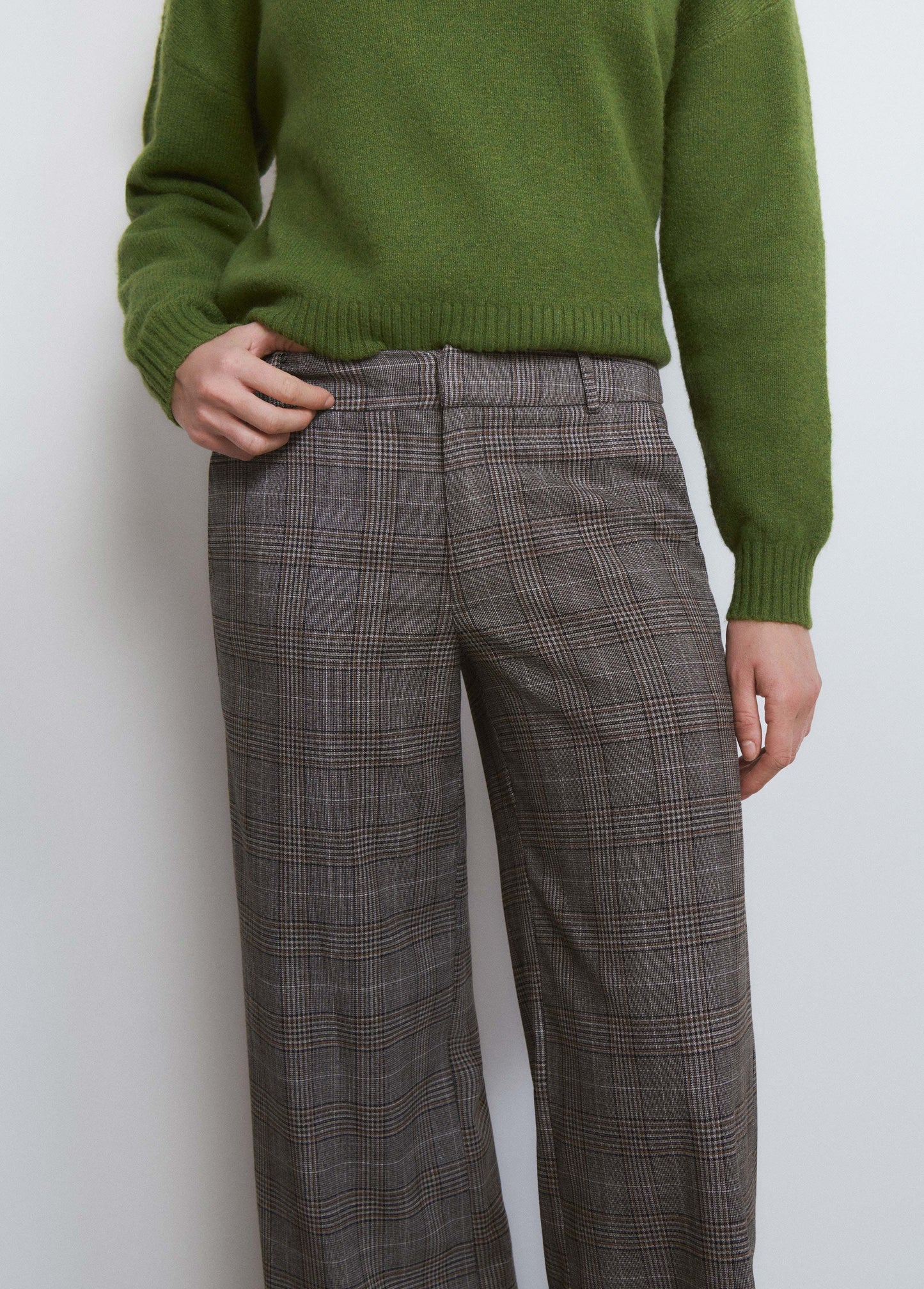 Pantalón recto cuadros