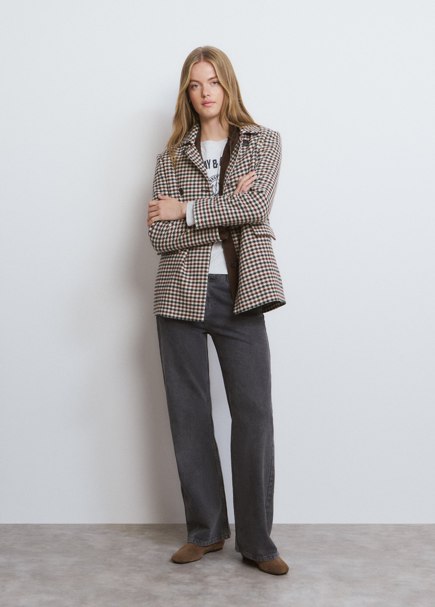 Abrigo entallado cuadros