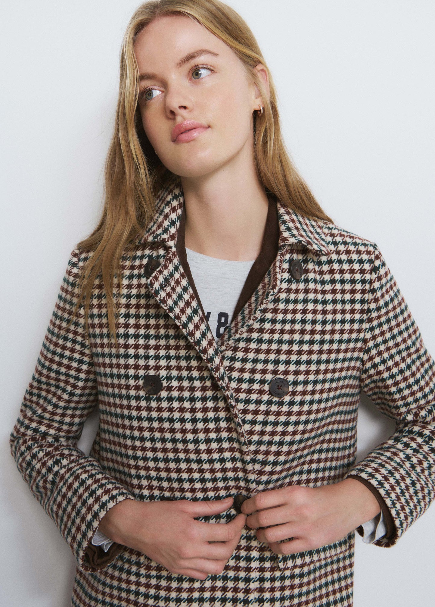 Abrigo entallado cuadros