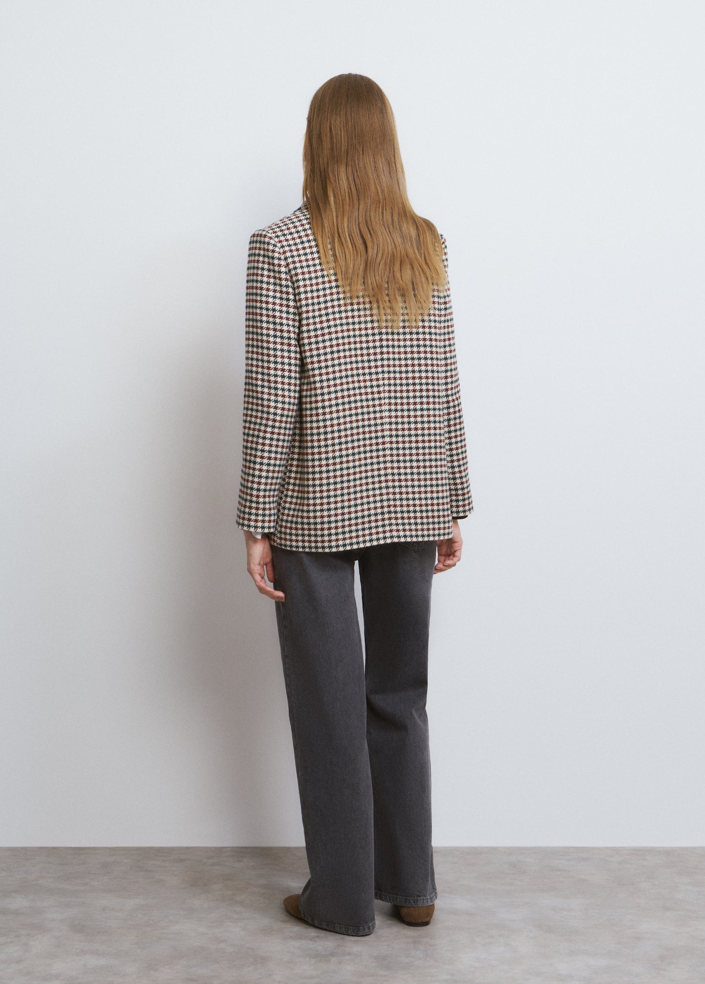 Abrigo entallado cuadros