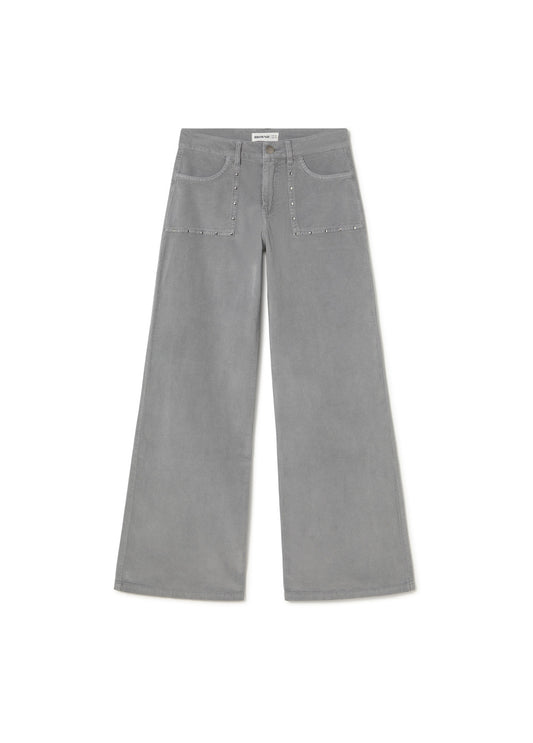 Pantalón pana culotte tachas