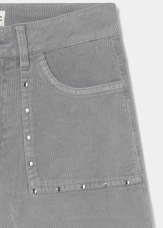 Pantalón pana culotte tachas