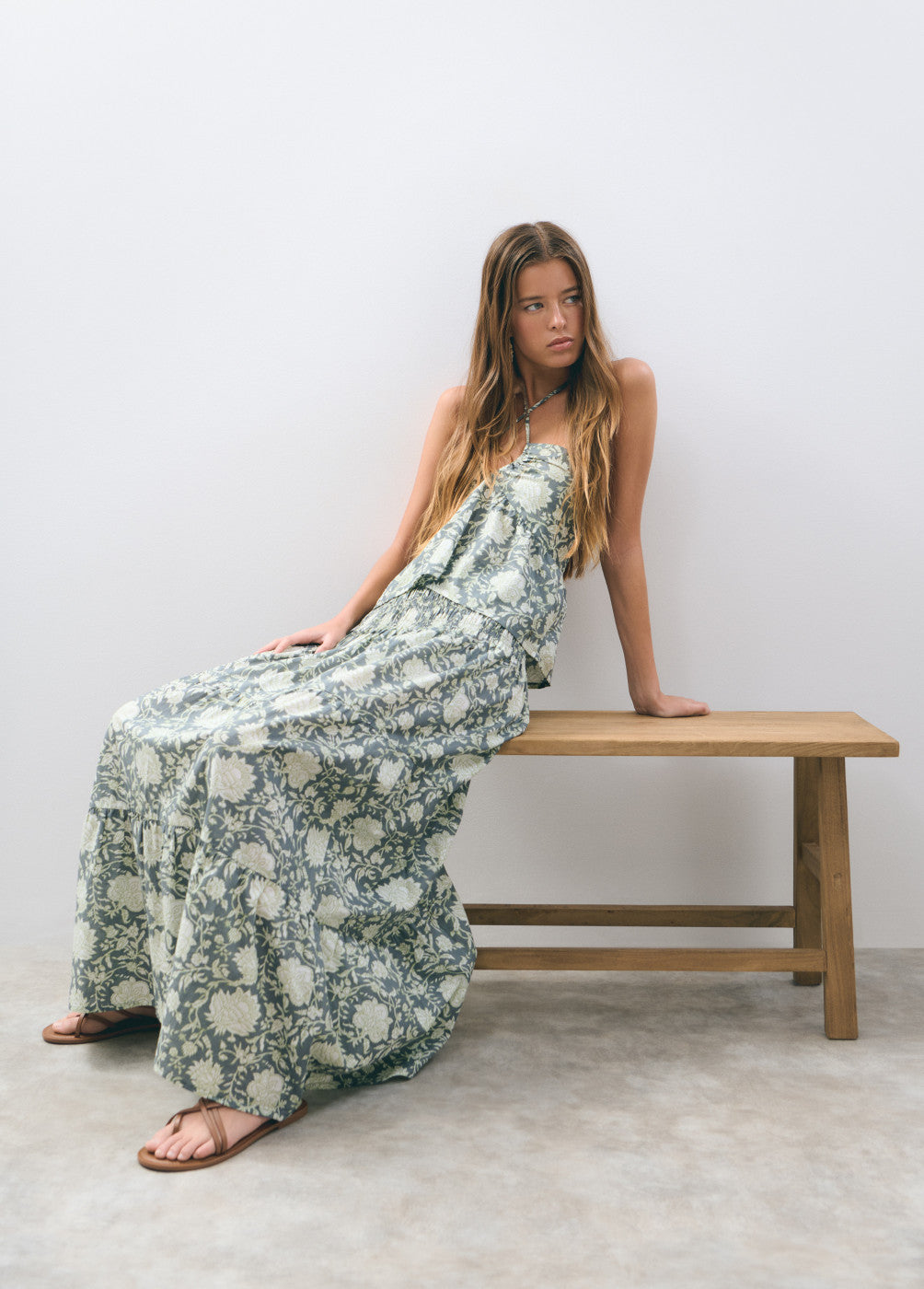 Falda larga smock