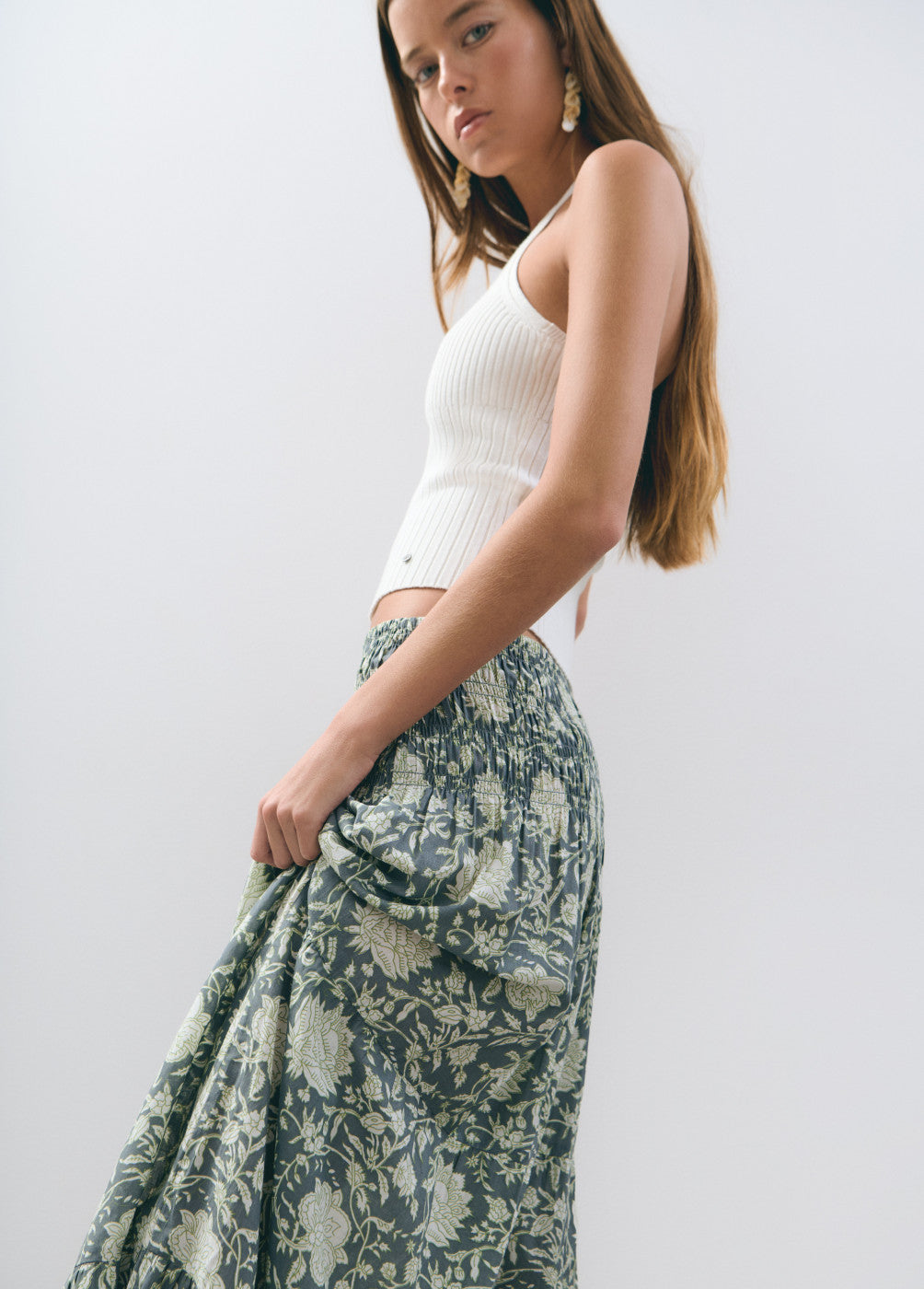 Falda larga smock