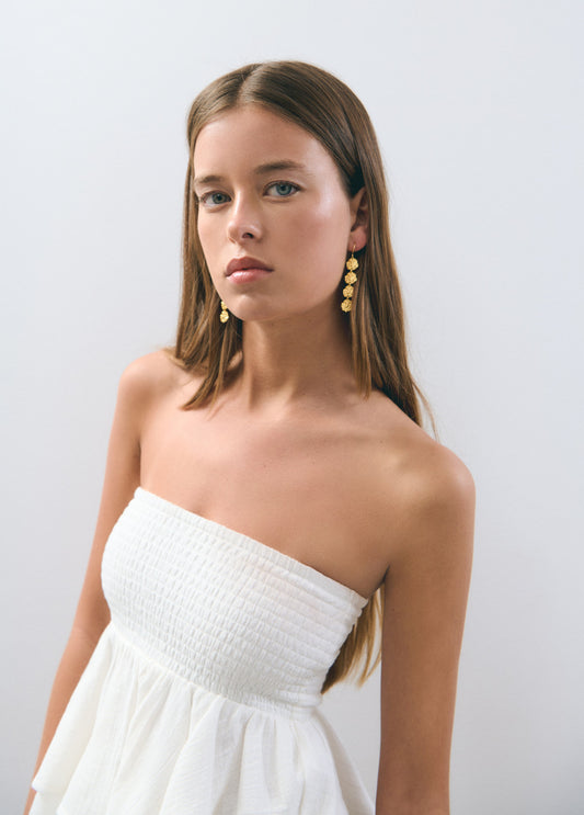 Top bandeau smock volantes