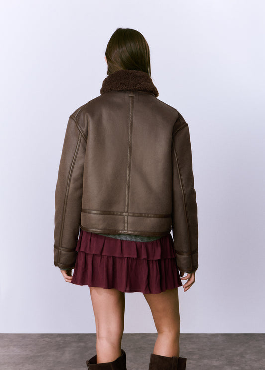 Cazadora biker efecto piel