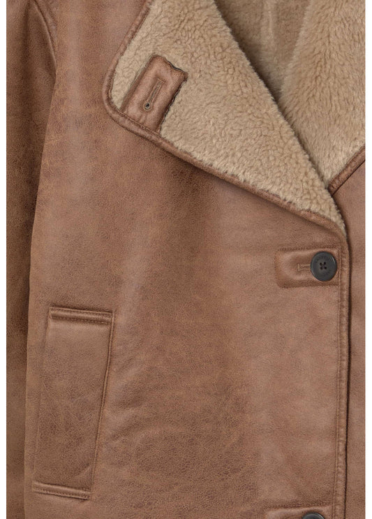 Abrigo doble faz efecto piel