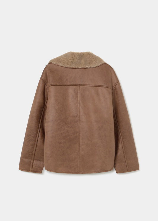 Abrigo doble faz efecto piel