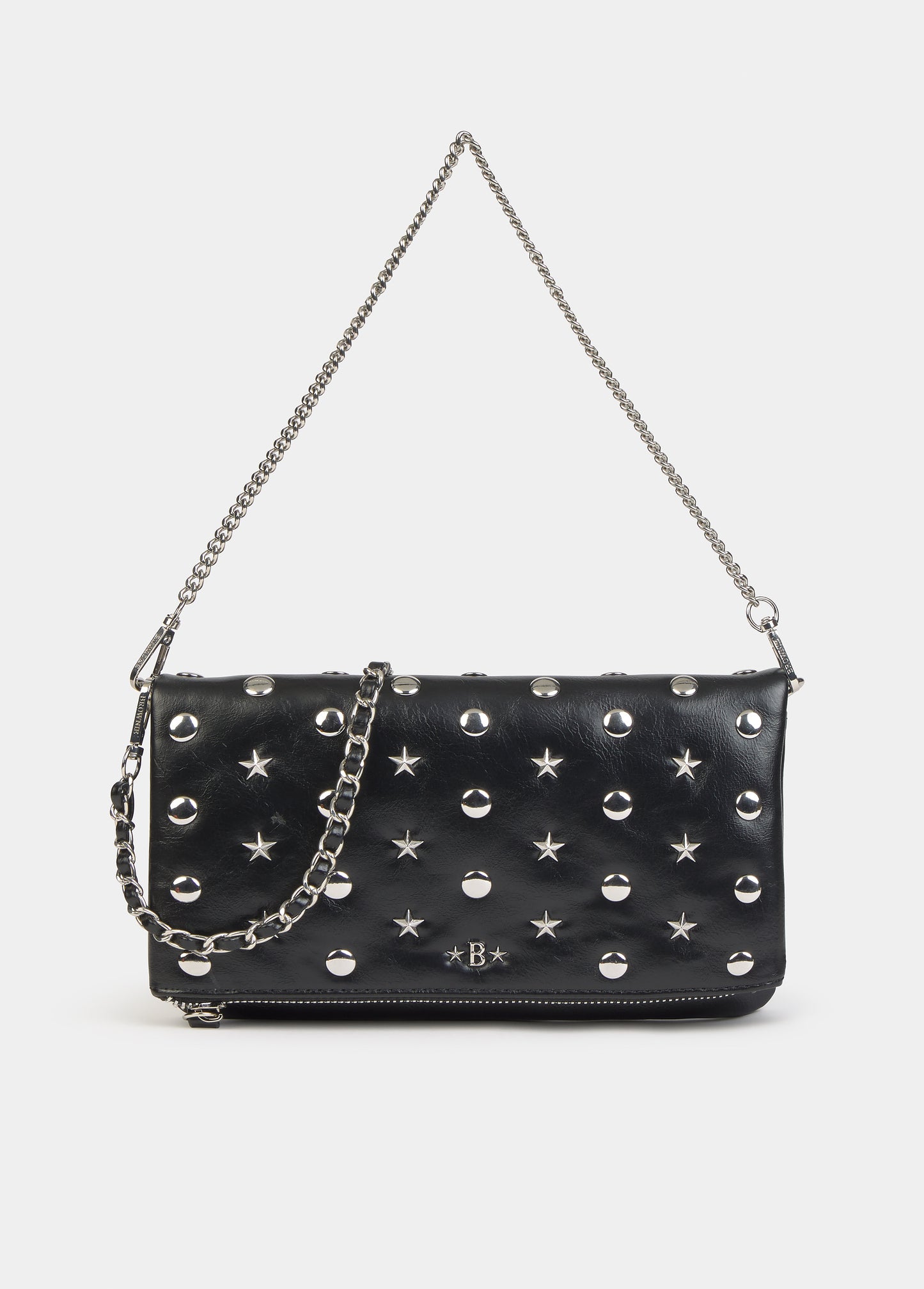 Bolso solapa tachas y estrellas