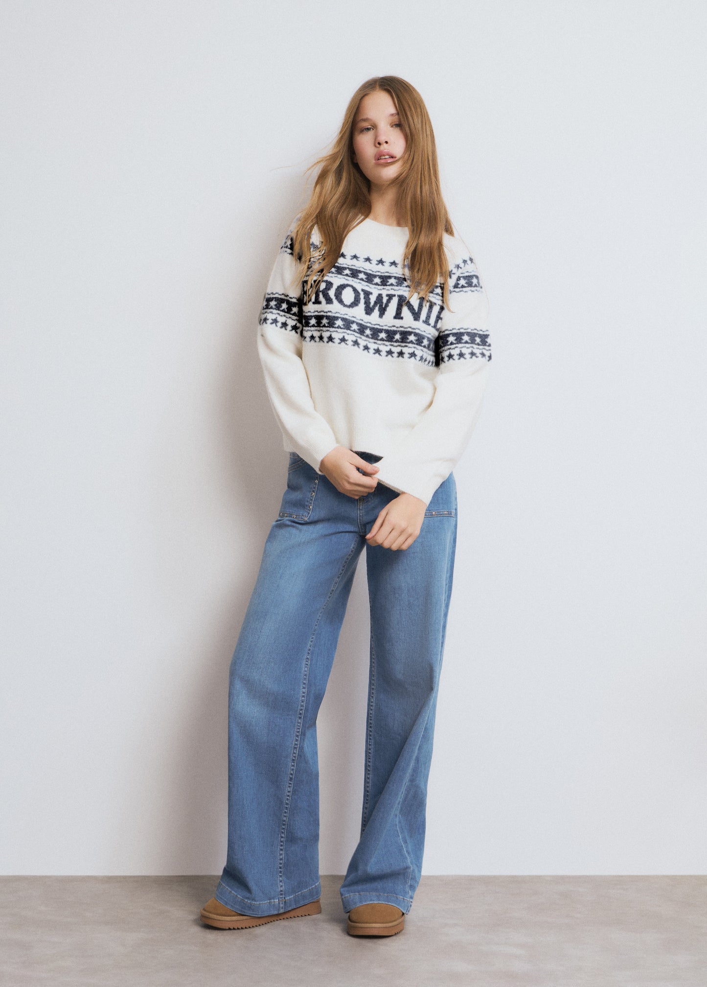 Jersey brownie jacquard