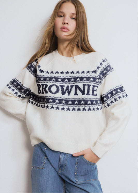 Jersey brownie jacquard