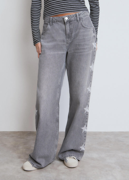 Jeans relaxed estrellas lateral