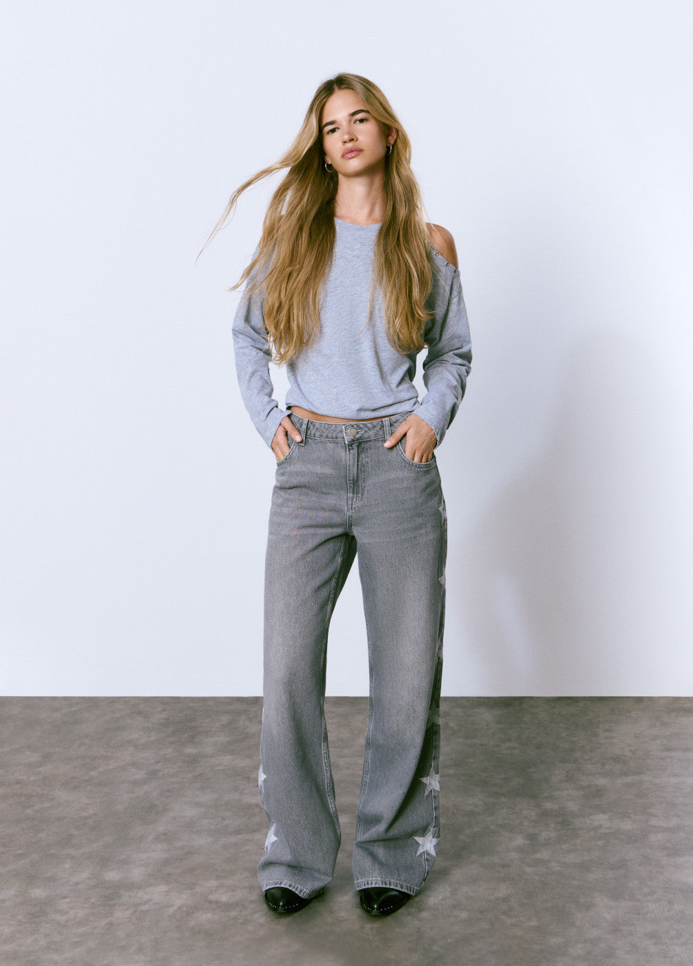 Jeans relaxed estrellas lateral