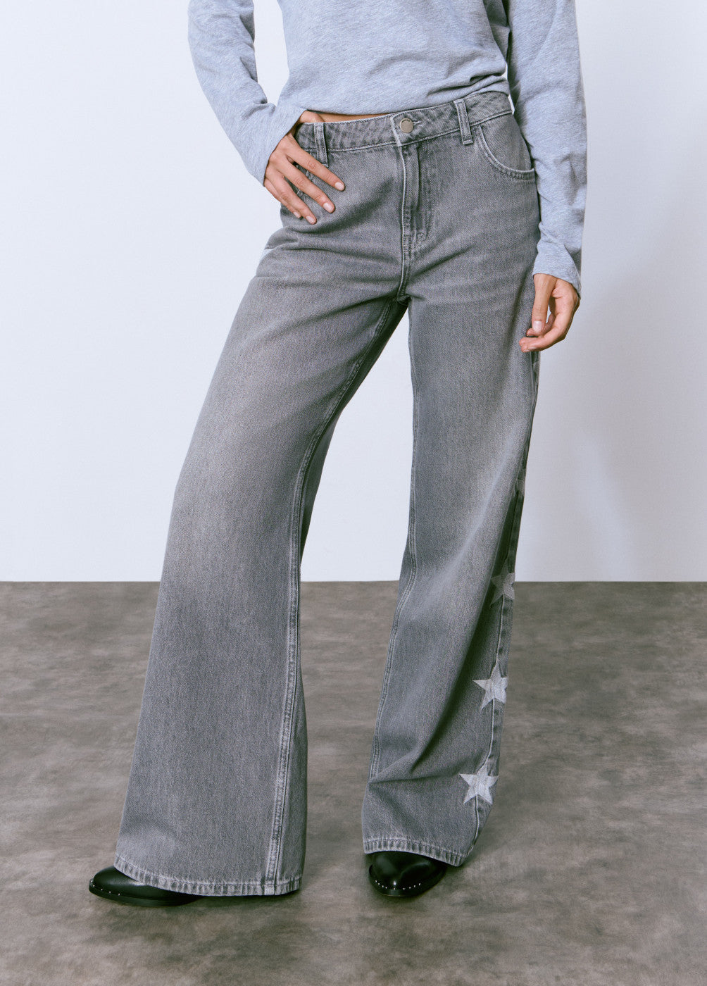 Jeans relaxed estrellas lateral