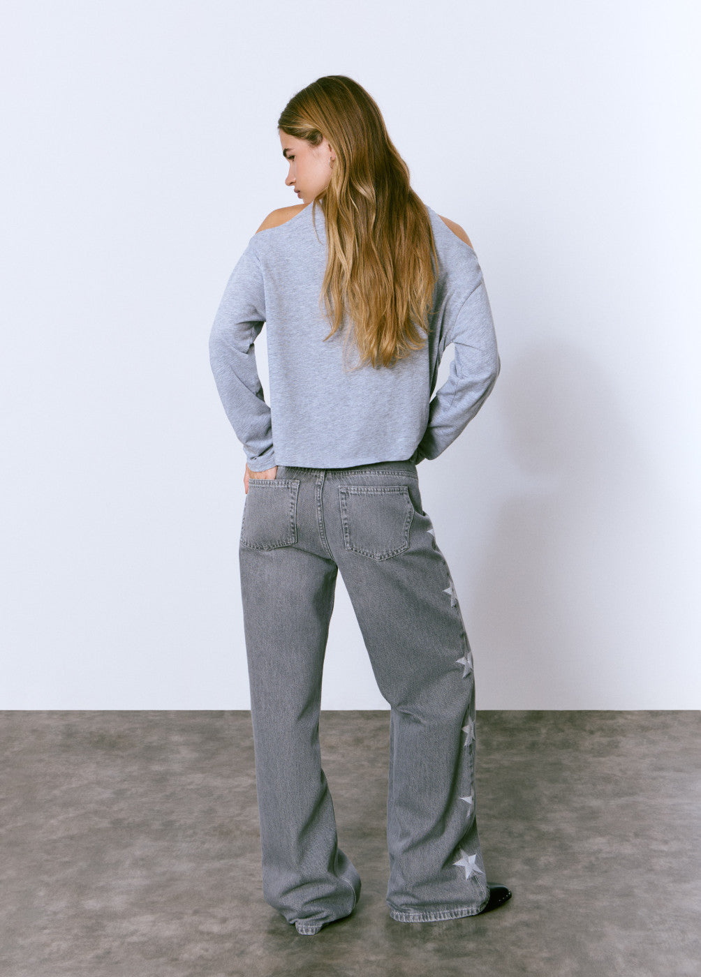 Jeans relaxed estrellas lateral