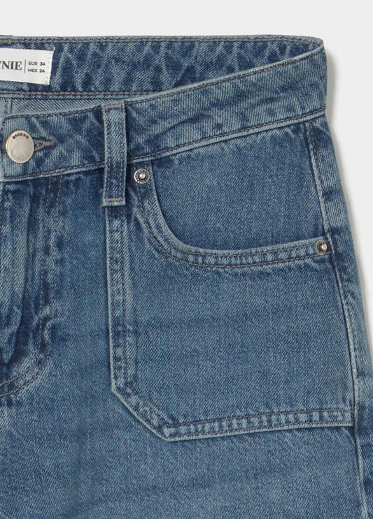 Jeans culotte bajo desdoblado