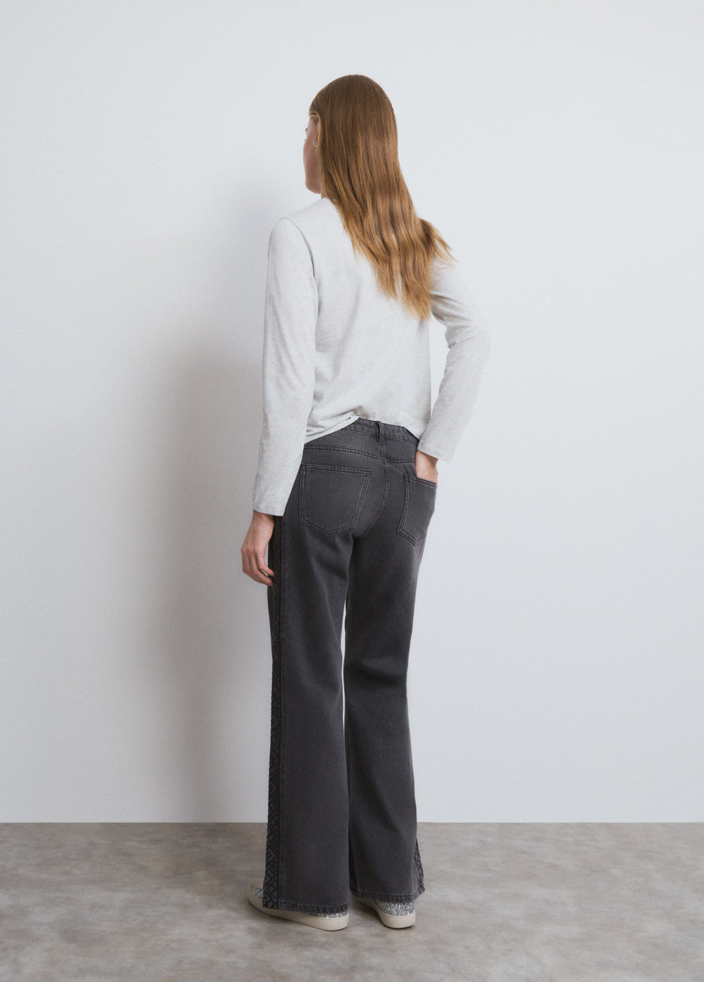 Jeans bordados lateral