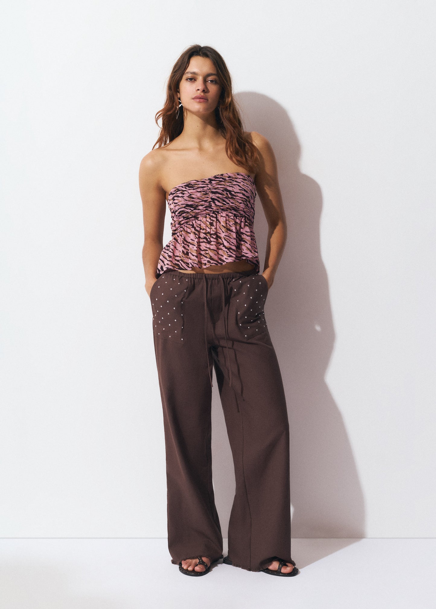 Top volantes estampado