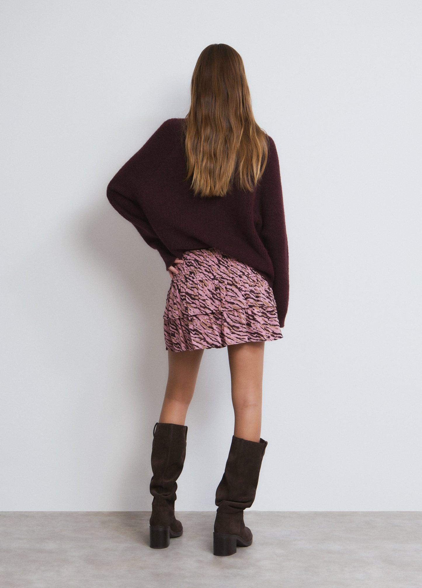 Falda volantes estampado