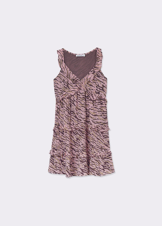 Vestido volantes estampado