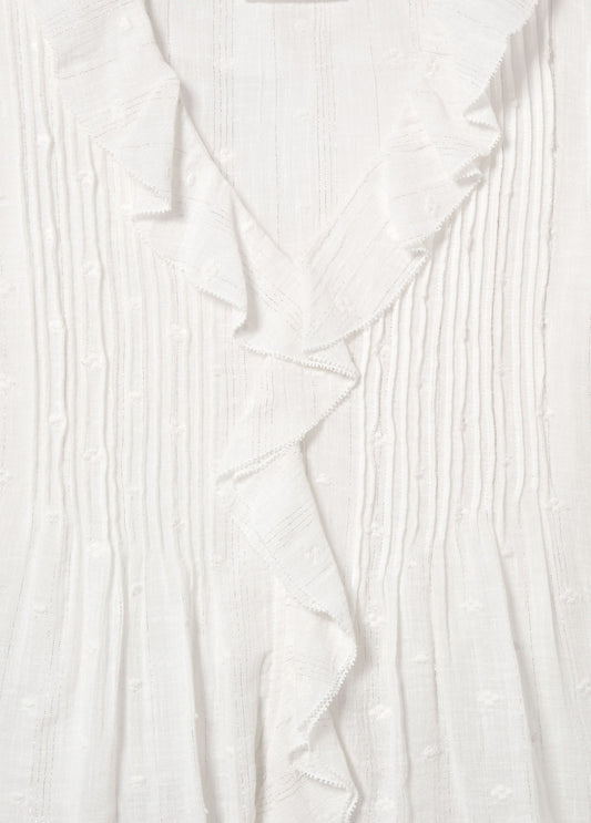 Blusa volante escote brillo