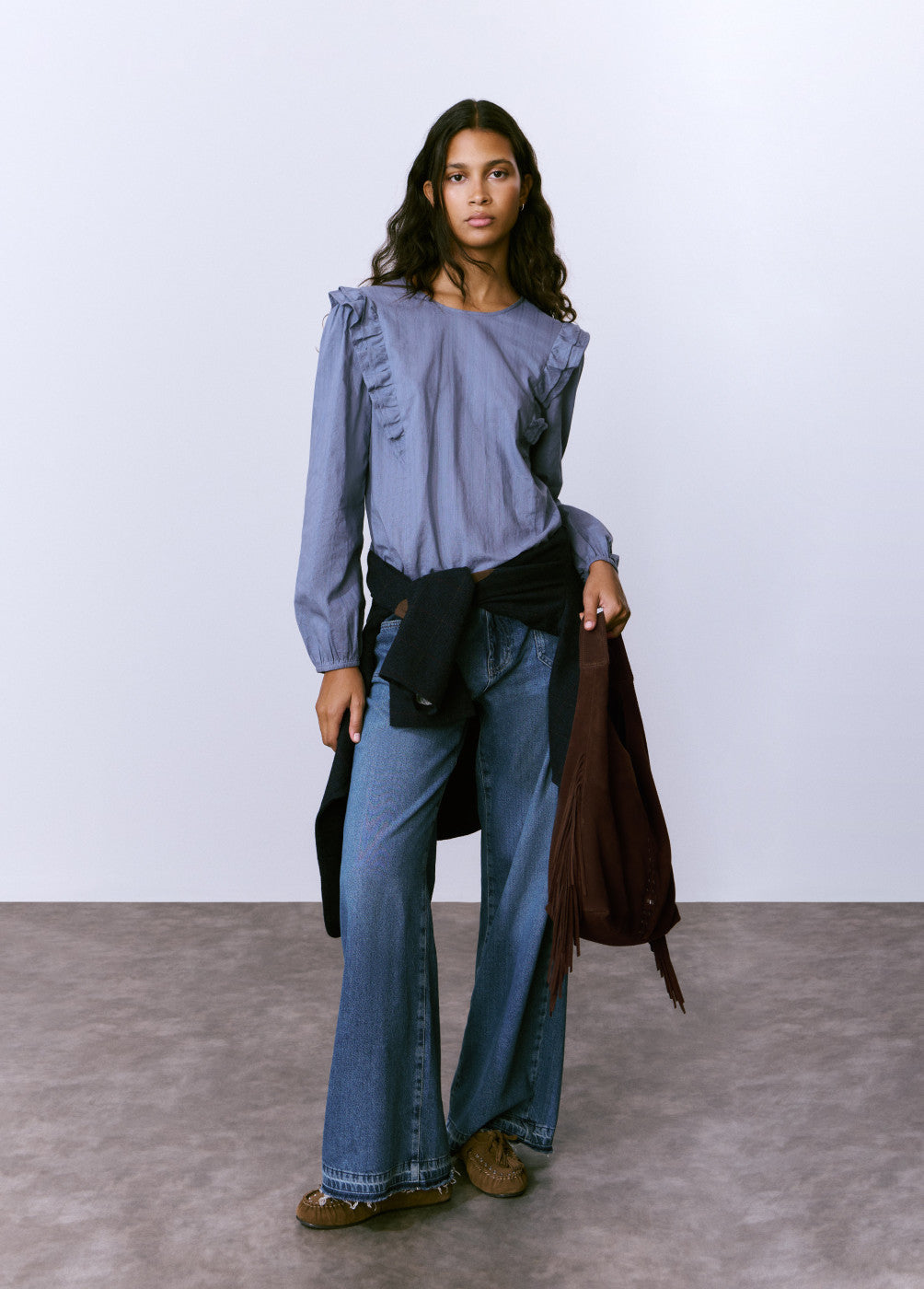 Blusa volantes tejido textura