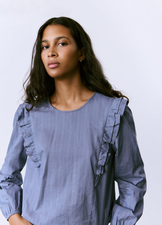 Blusa volantes tejido textura