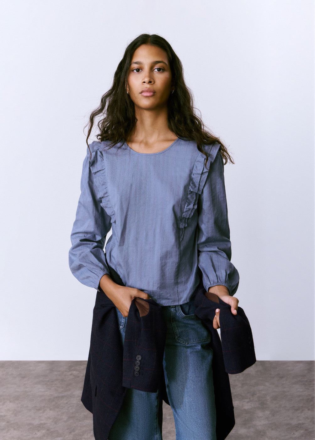 Blusa volantes tejido textura