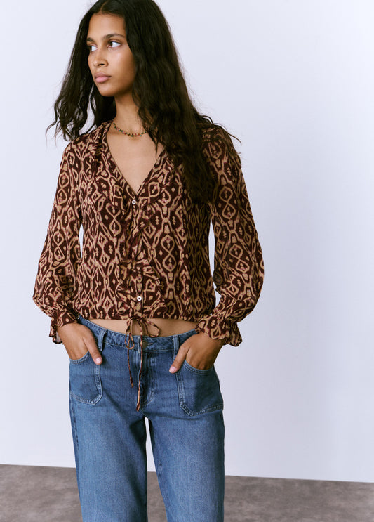 Blusa volantes estampado