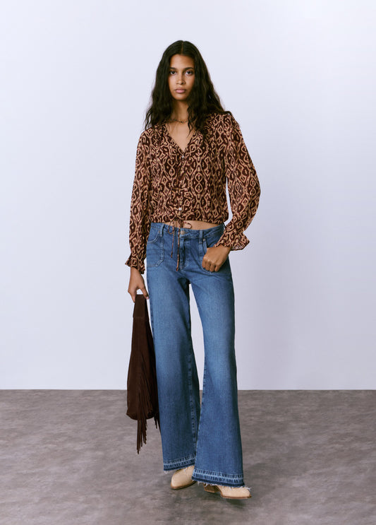 Blusa volantes estampado
