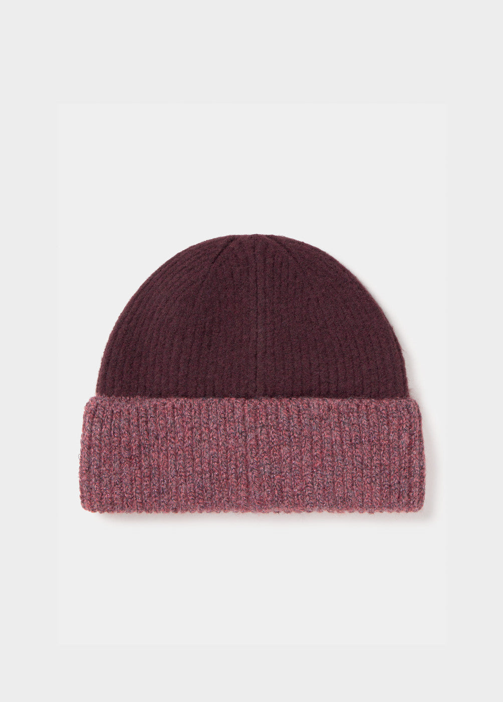 Gorro bicolor canalé lurex