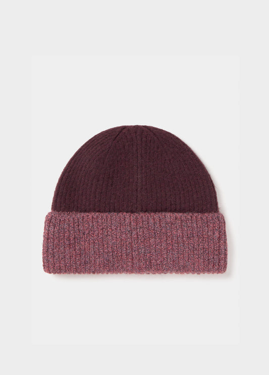 Gorro bicolor canalé lurex
